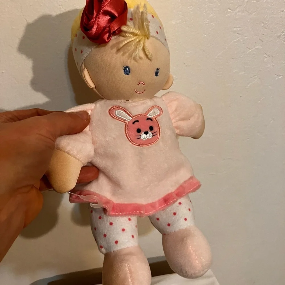 2012 Kids Preferred plush soft fleece doll with rose headband and bunny dress